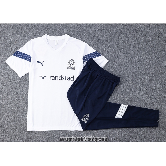 Chandal del Olympique Marsella 22-23 Manga Corta Blanco